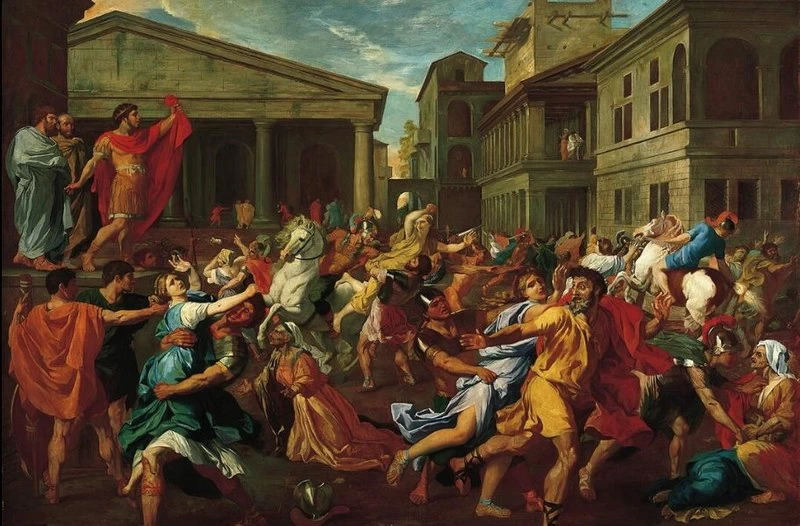 Il ratto delle Sabine, copia da Poussin